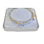 Girl's Rosary Bracelet Crystal and Gold