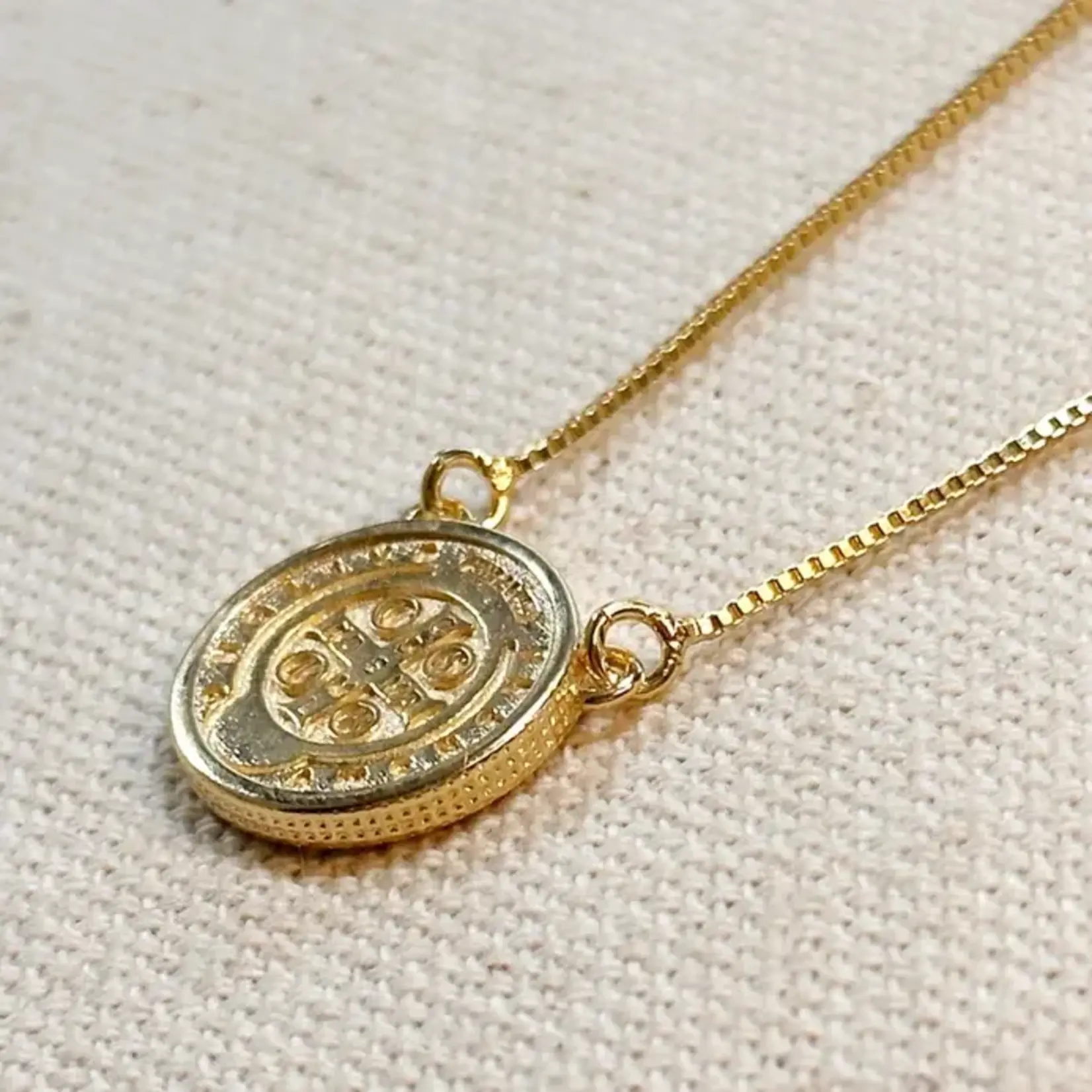 18K Gold Filled Saint Benedict Medal Necklace