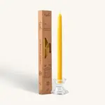 Yellow Beeswax Taper Candle Pair