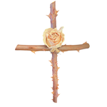 Large Thick Rose Branch Wall Cross