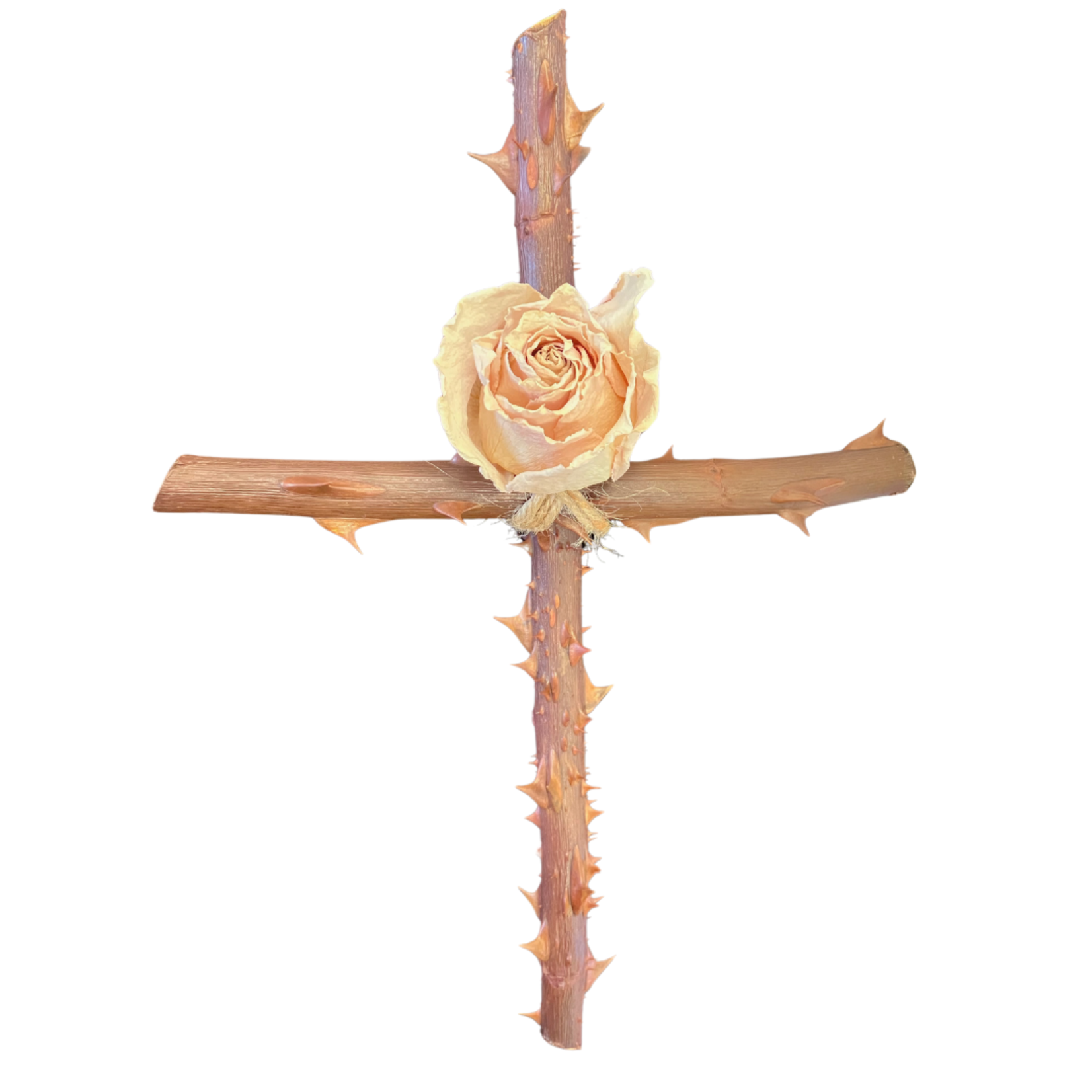 Large Thick Rose Branch Wall Cross