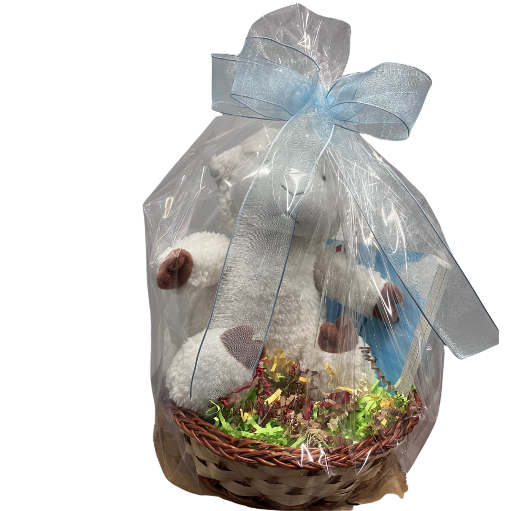 Levi the Lamb Gift Basket for Boy