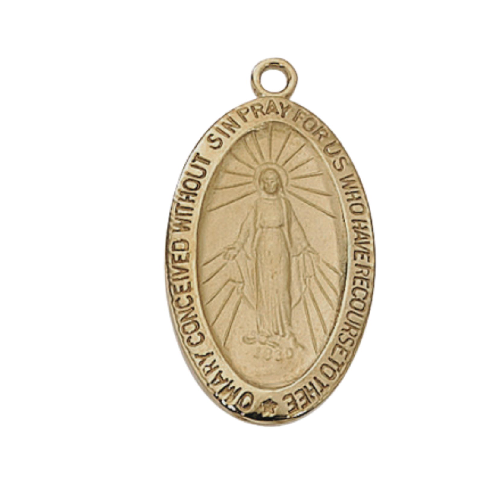 Miraculous Medal Gold over Sterling Silver J311MI