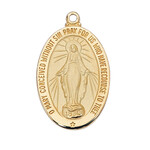 Miraculous Medal Gold over Sterling Silver J461MI