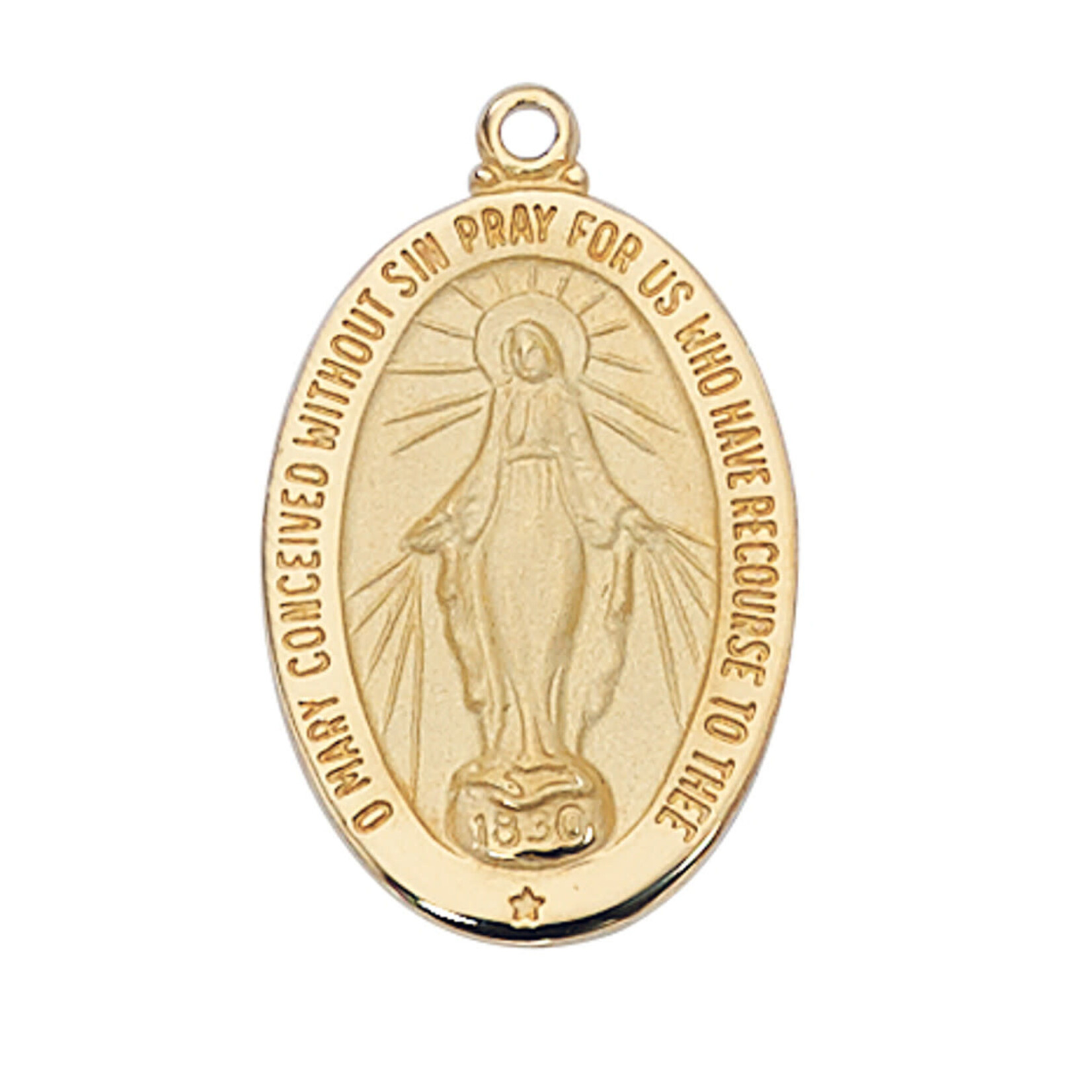 Miraculous Medal Gold over Sterling Silver J461MI