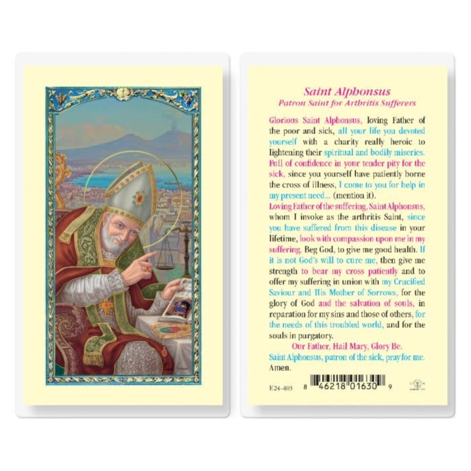 Prayer Card St Alphonsus Liguori