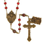 Vintage Rosary Sacred Heart Red
