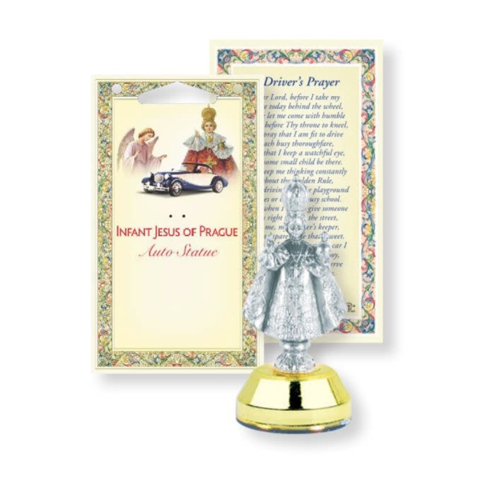 Infant of Prague Auto Statuette with Driver's Prayer