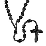 Large Knot Cord Rosary Black