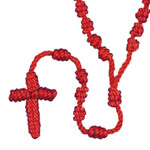 Large Knot Cord Rosary Red