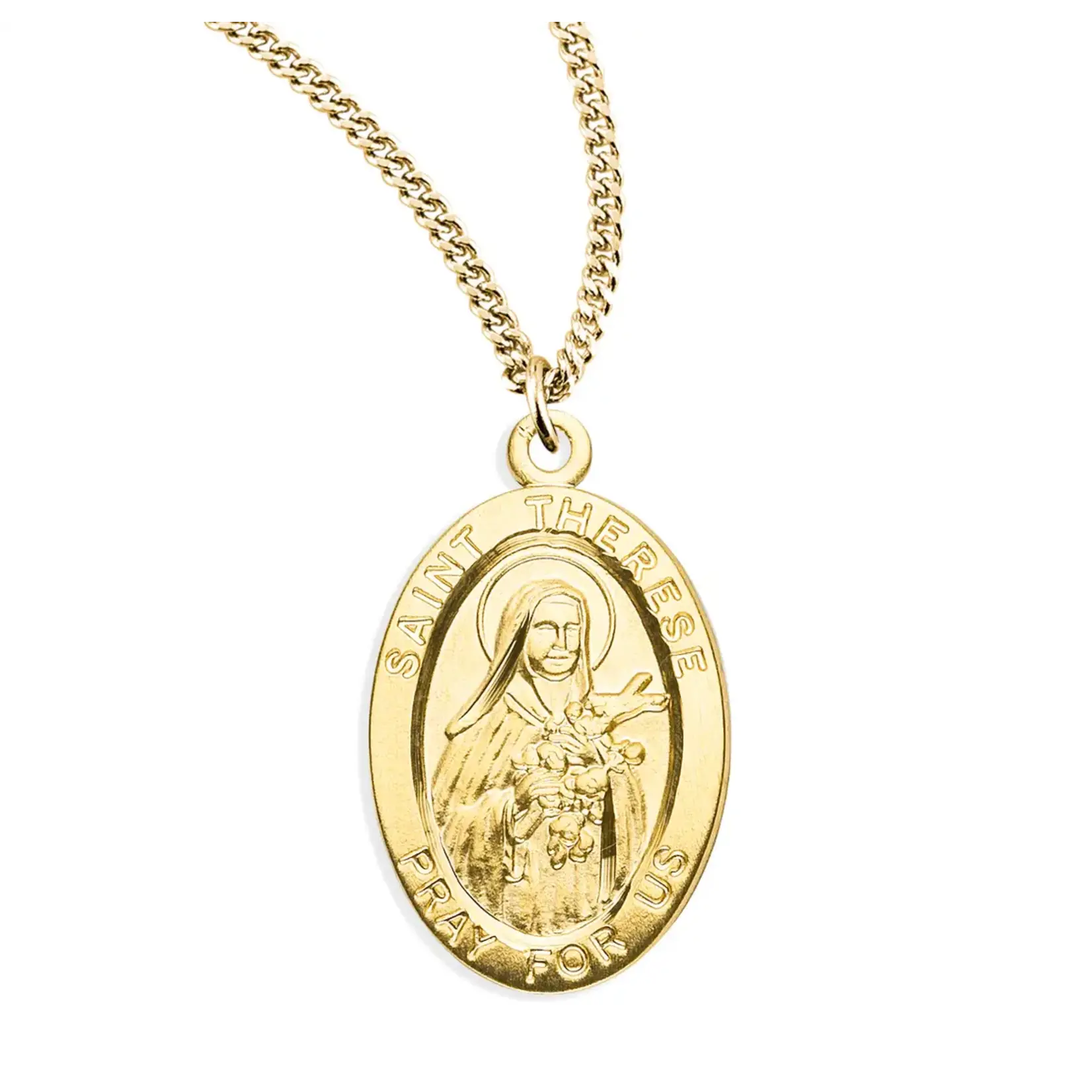 HMH Religious Gold Over Sterling St Therese Medal GS948918