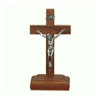 Walnut Standing Crucifix 6"