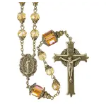 Topaz and Antique Brass Deluxe Rosary