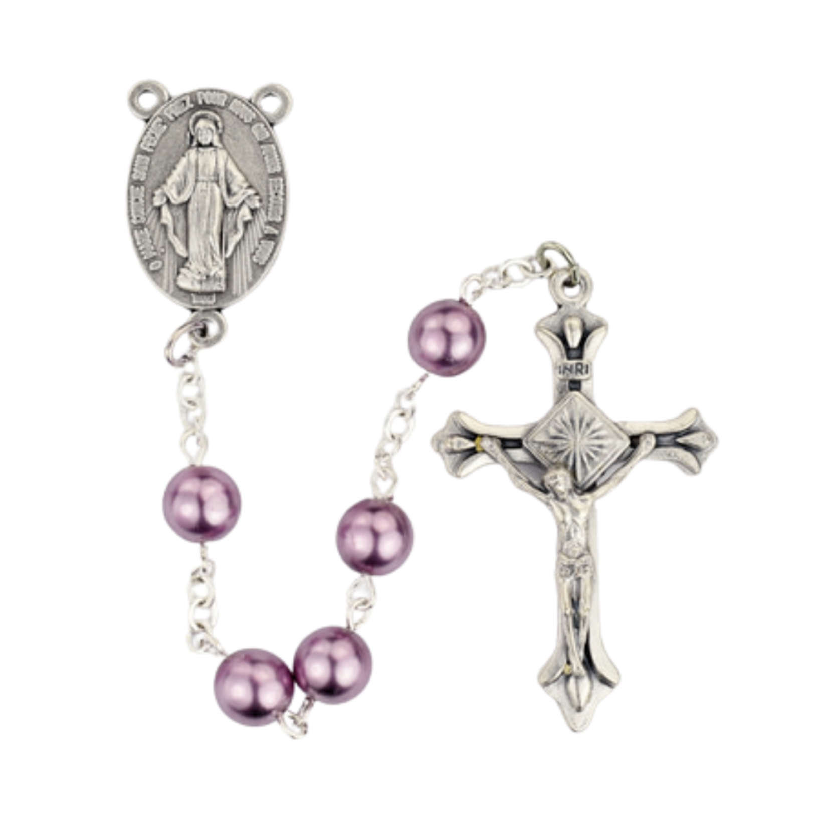 Purple Pearl Bead Rosary