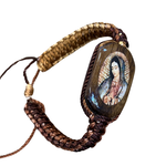Our Lady of Guadalupe Brown Cord Bracelet