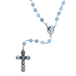 Ice Blue Glass Rosary