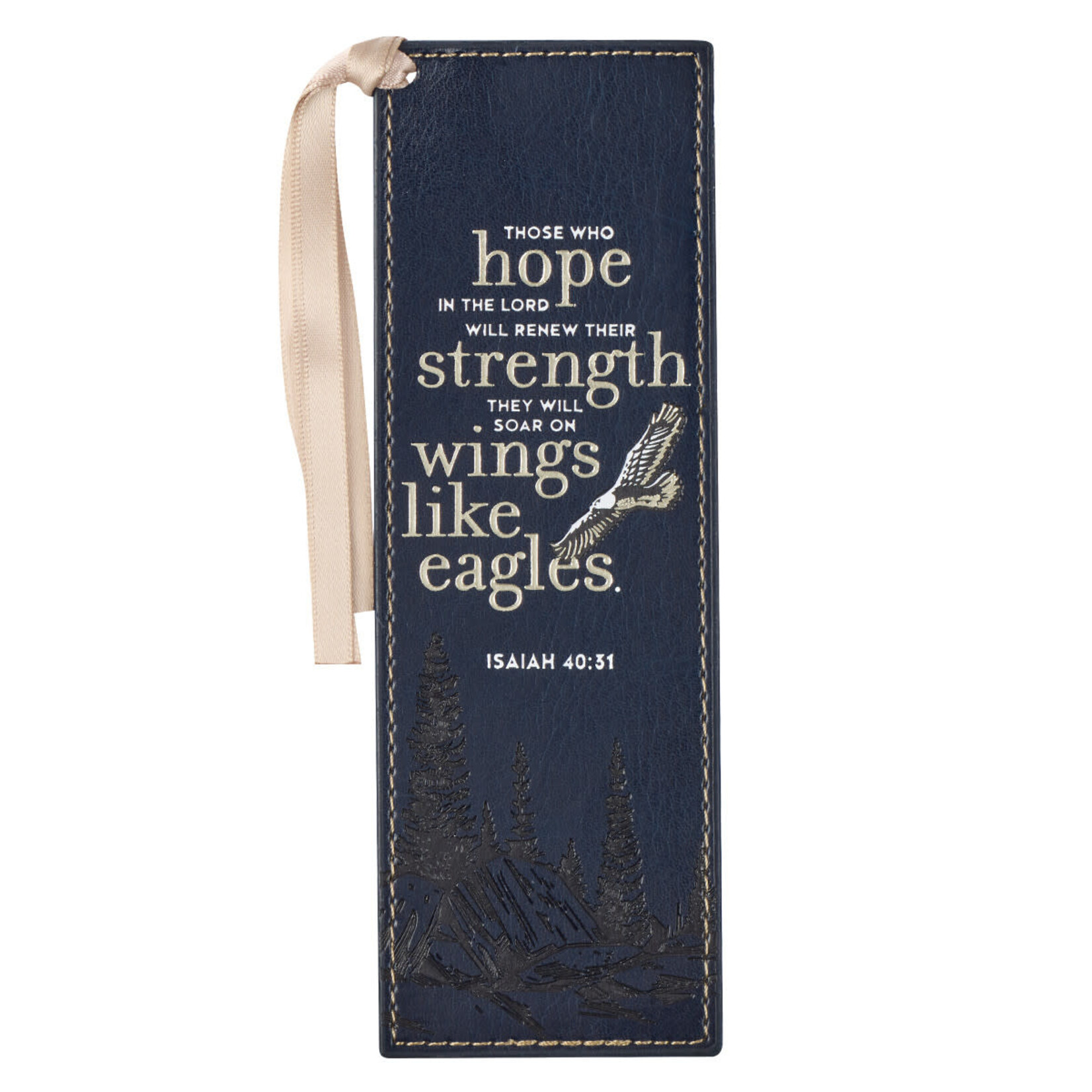 On Eagle's Wings Leather Bookmark