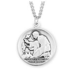 St Francis Large Round Sterling Medal S354124