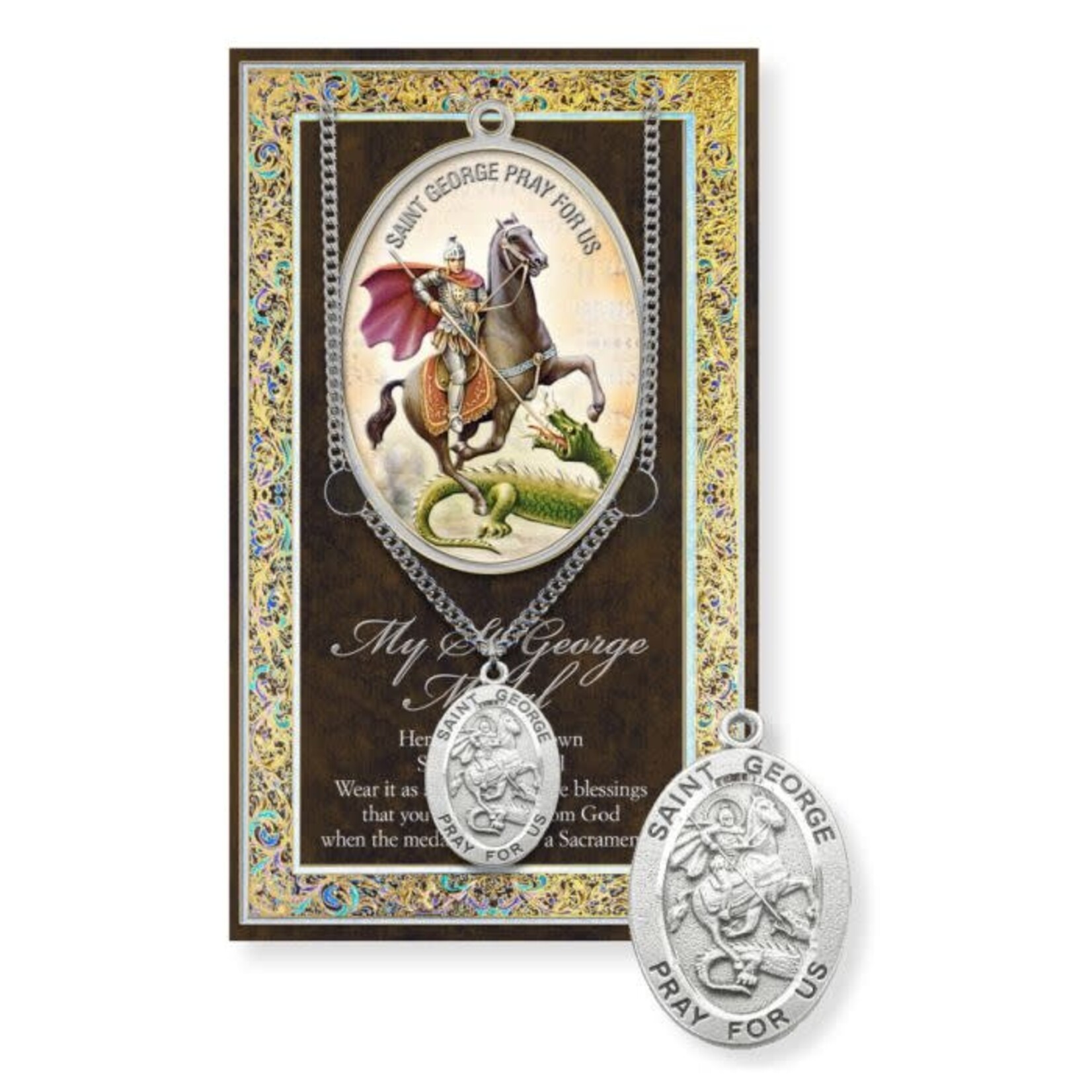 Saint George Pewter Medal with Booklet