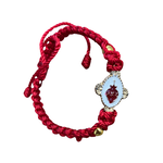 Sacred Heart Adjustable Bracelet Red