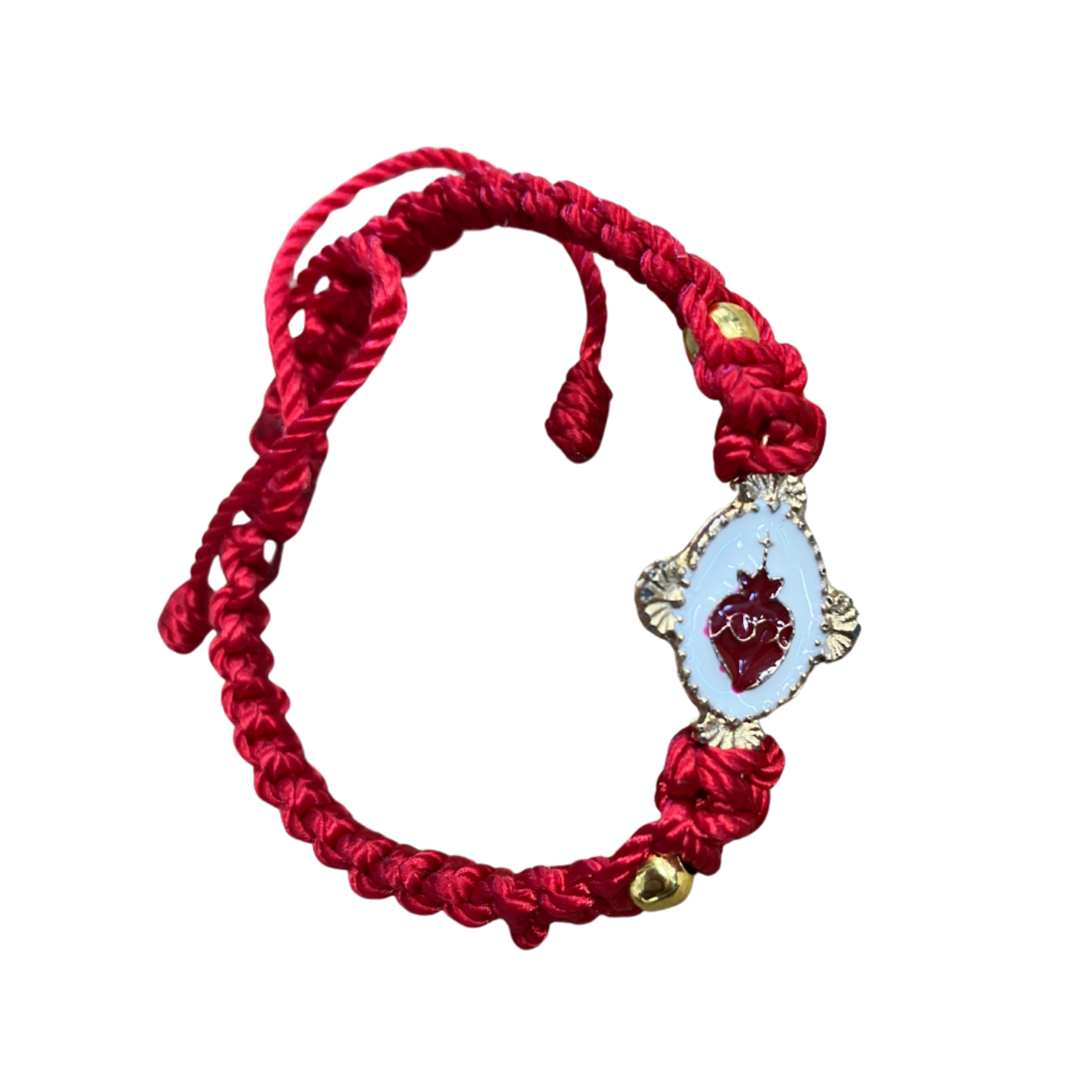Detente Sacred Heart Adjustable Bracelet Red