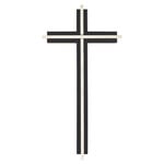 Black Wood Wall Cross with Silver Inlay