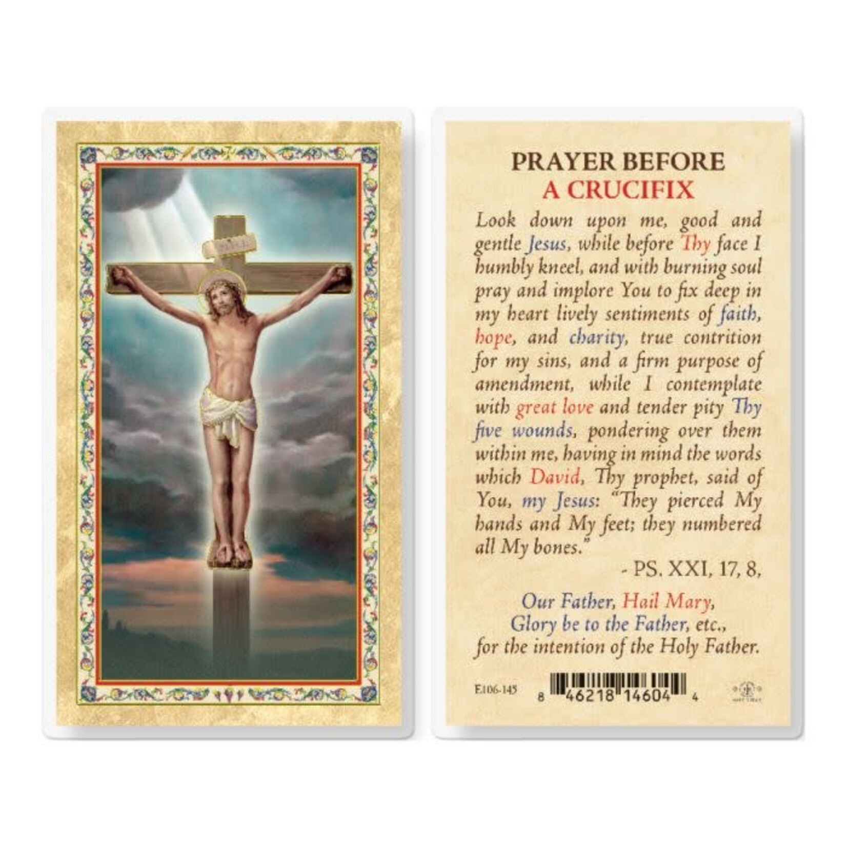 Prayer Card Prayer Before a Crucifix