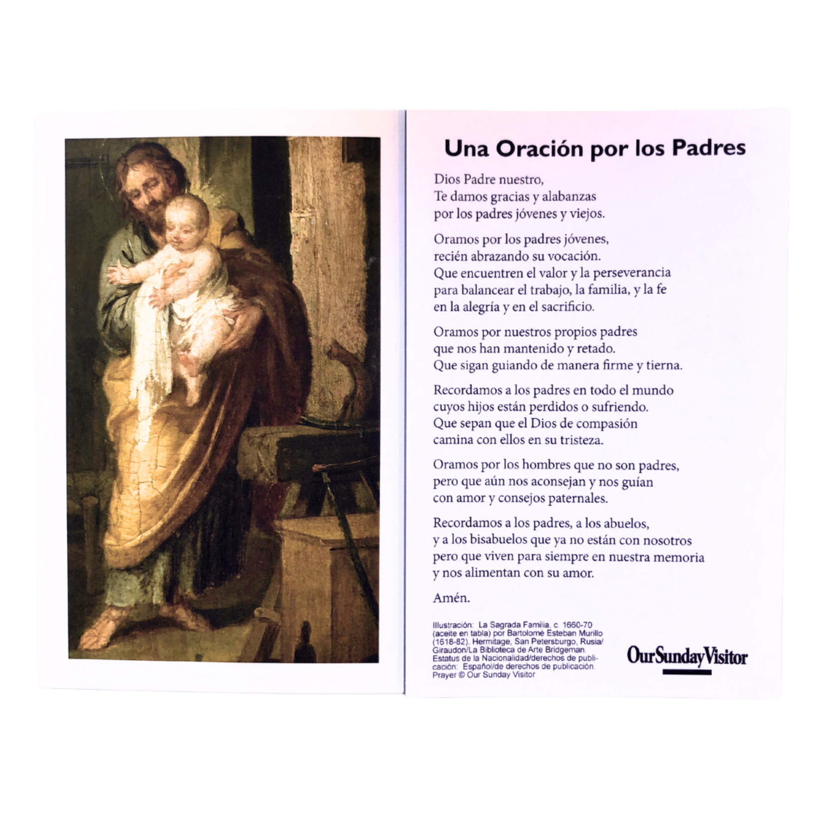 Una Oración por los Padres Estampa