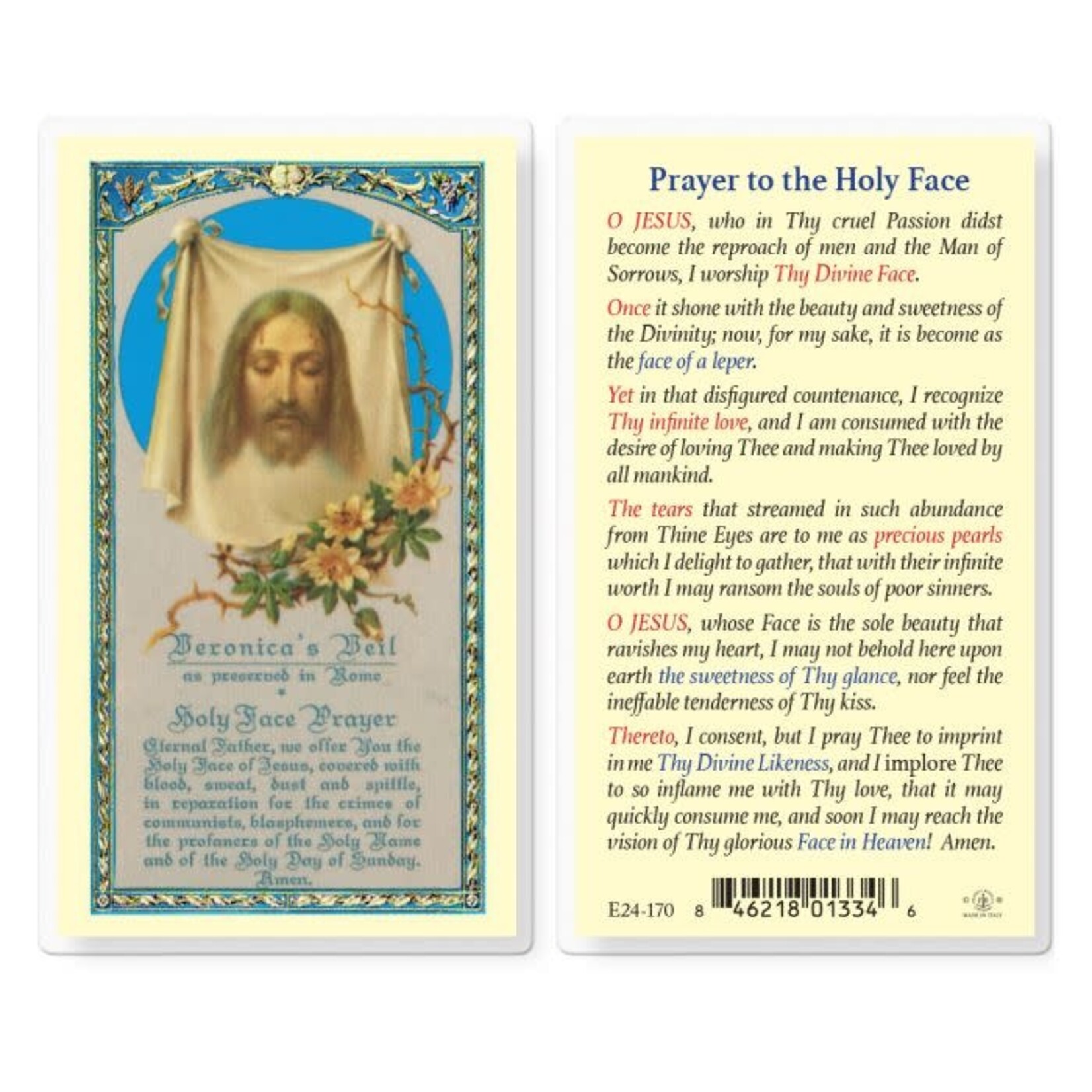 Prayer Card Prayer to the Holy Face