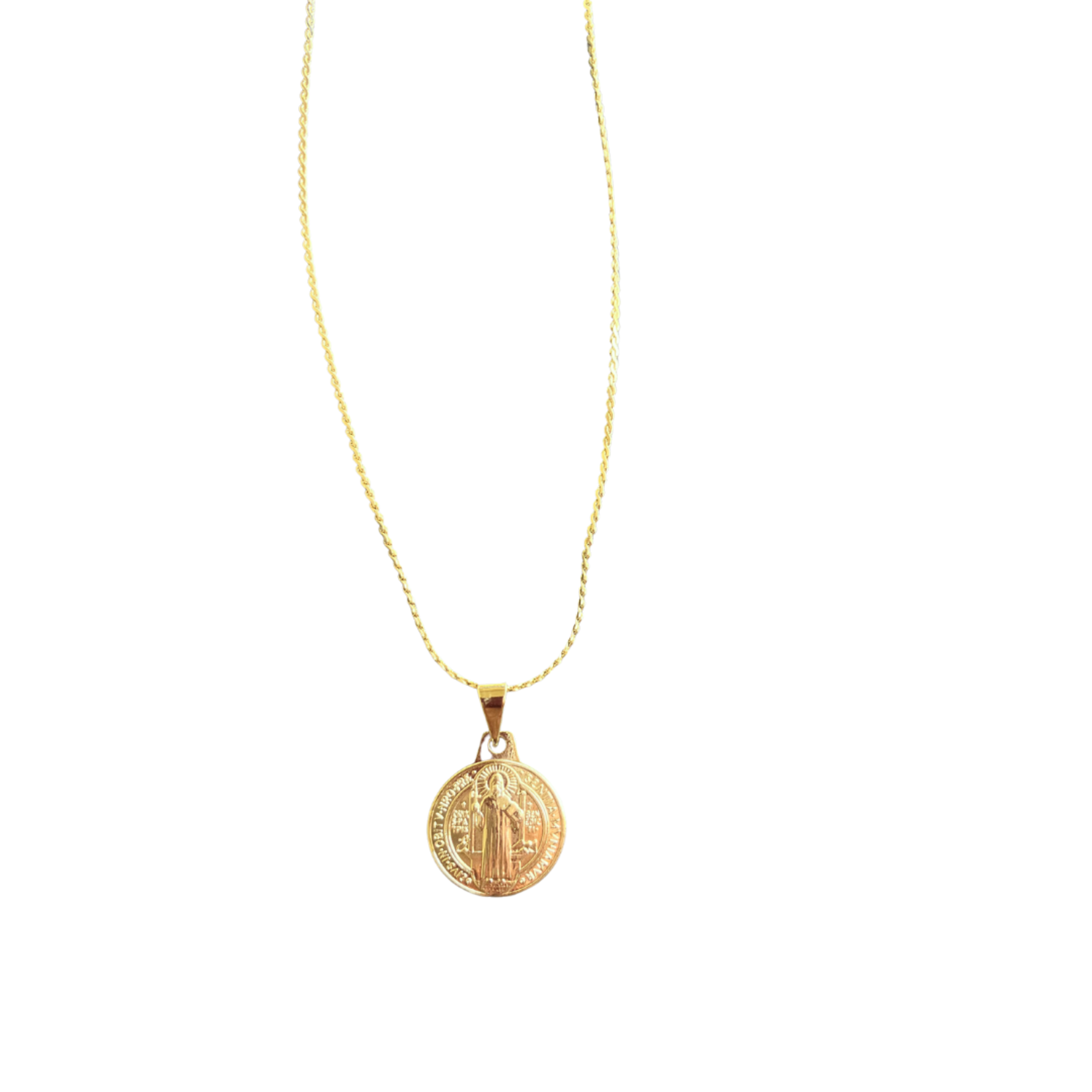18K Gold Filled Saint Benedict Medal Necklace