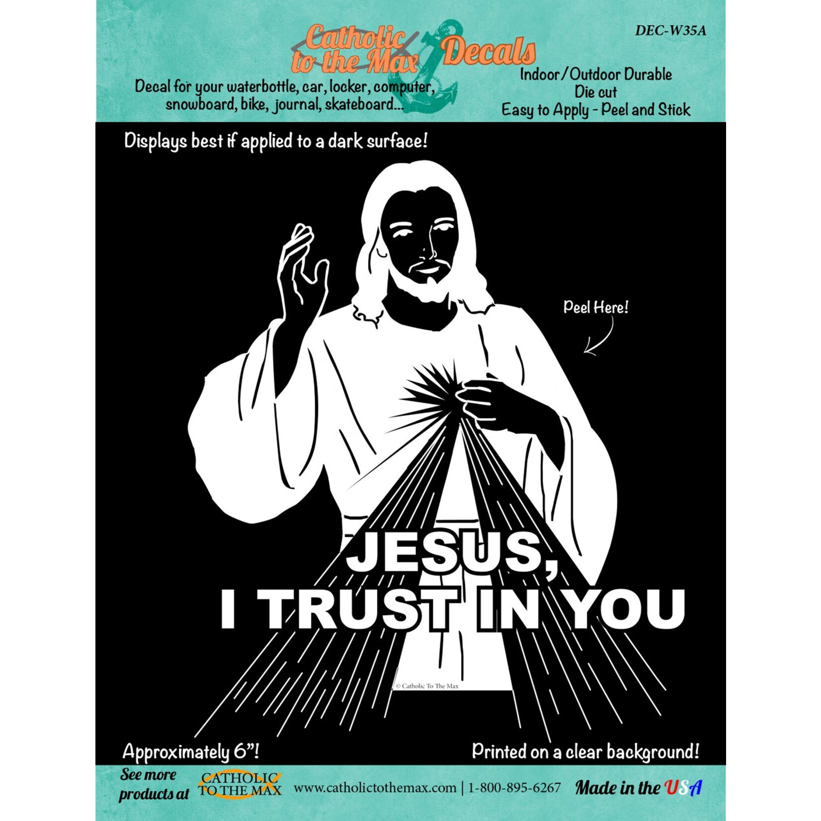 Divine Mercy White Decal