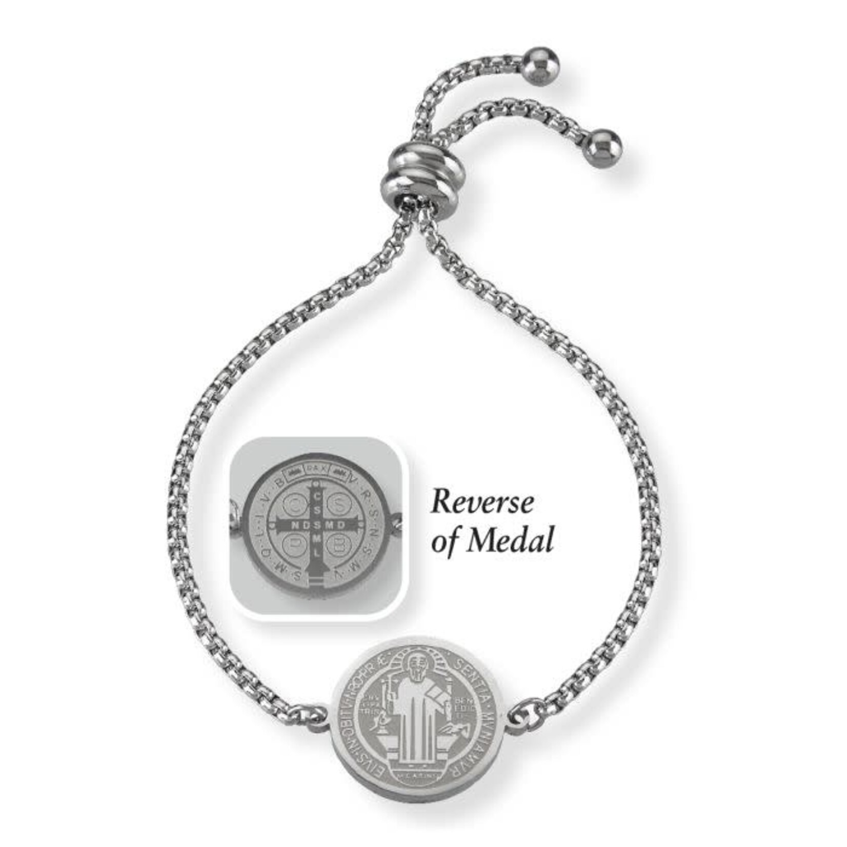 St. Benedict Stainless Steel Adjustable Bracelet