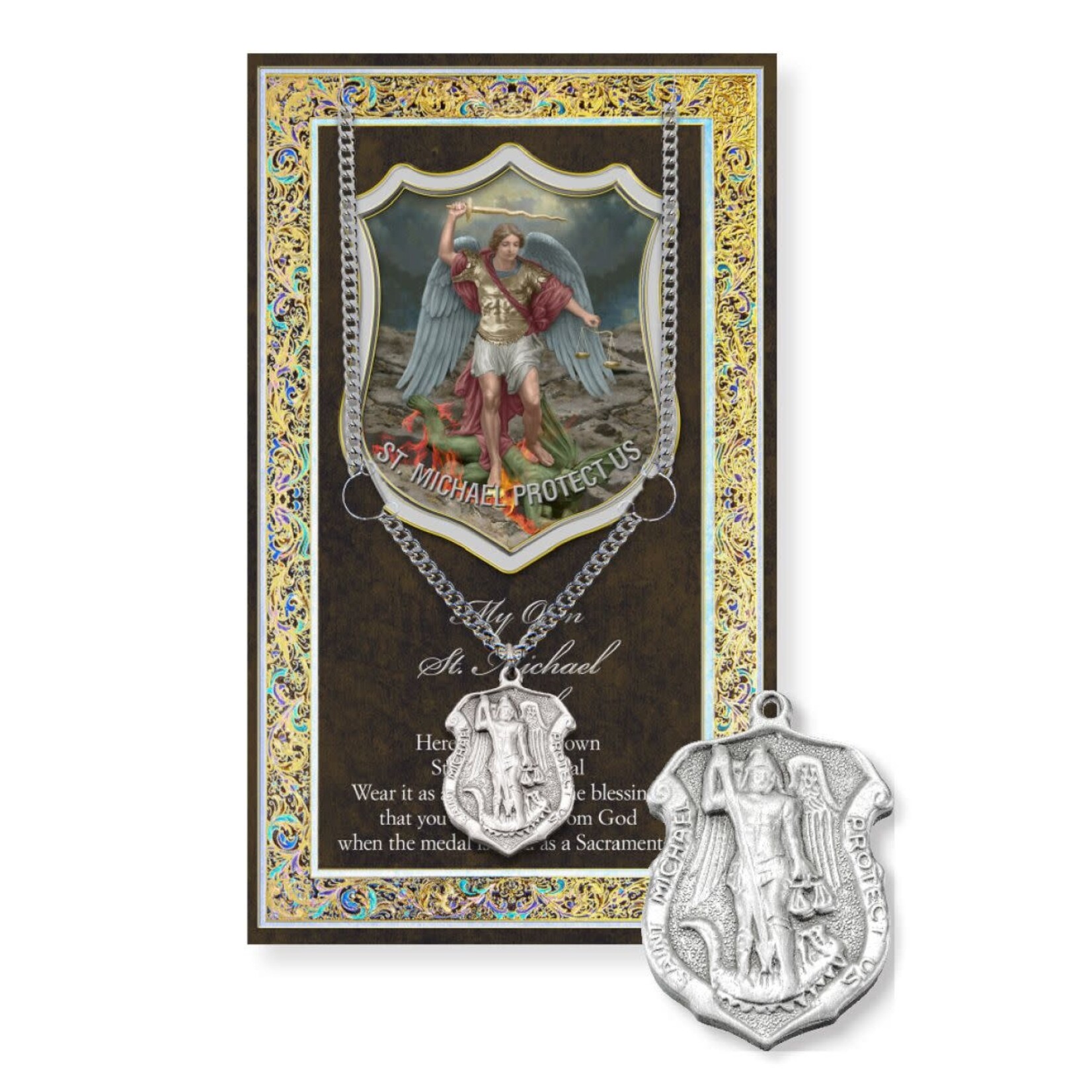 Saint Michael Pewter Medal with Booklet for Police