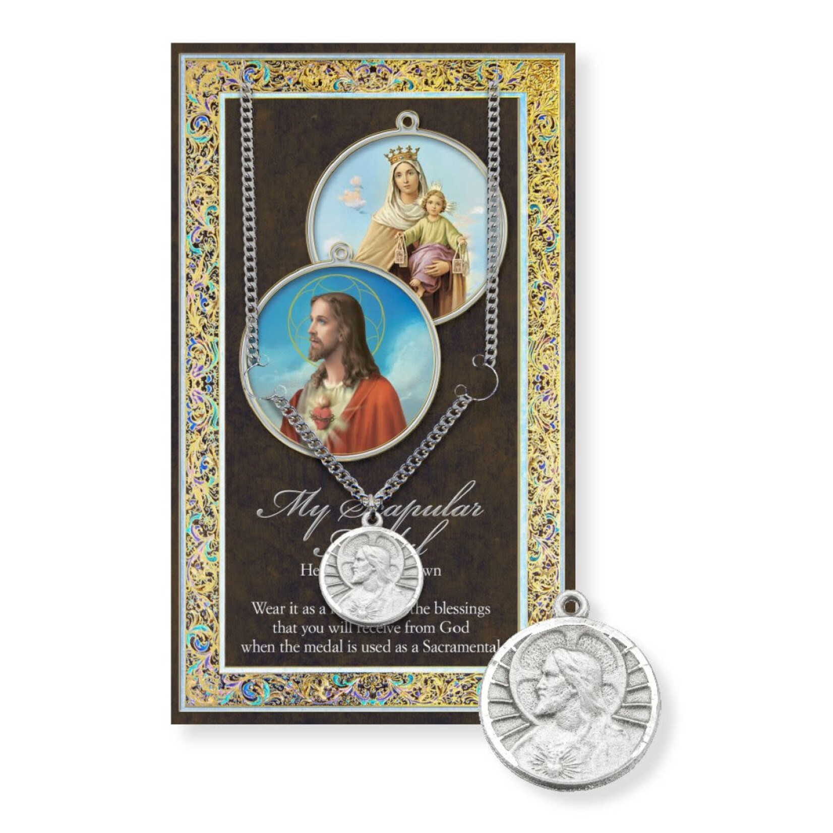 Pewter Scapular Medal with Booklet