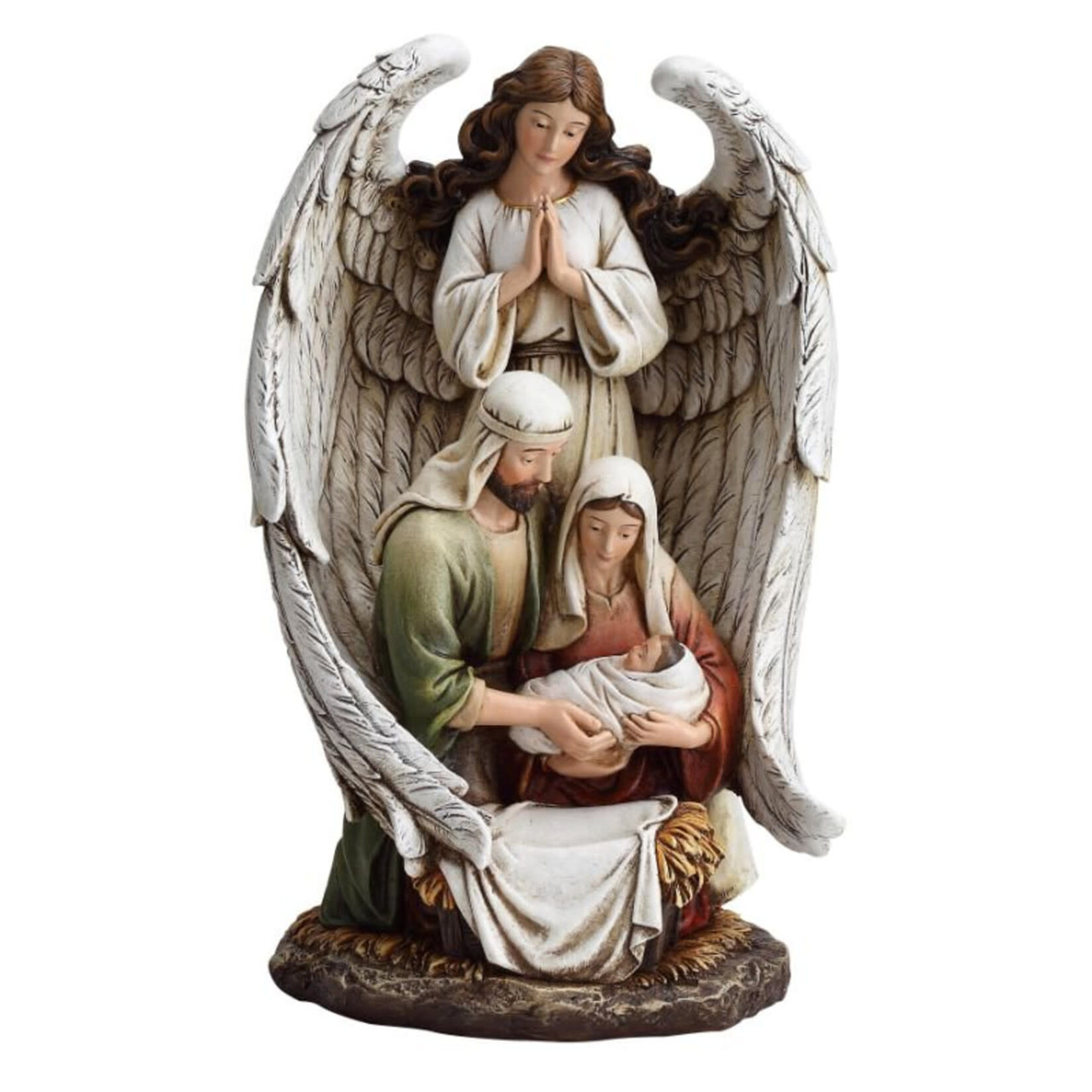 Guardian Angel with Holy Family Statue