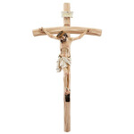 Natural Wood Crucifix with Painted Corpus