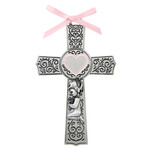 Silver Praying Girl Wall Cross