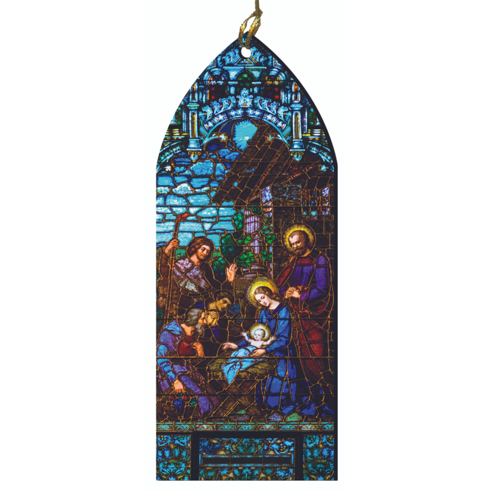 The Nativity Stained Glass Wood Ornament