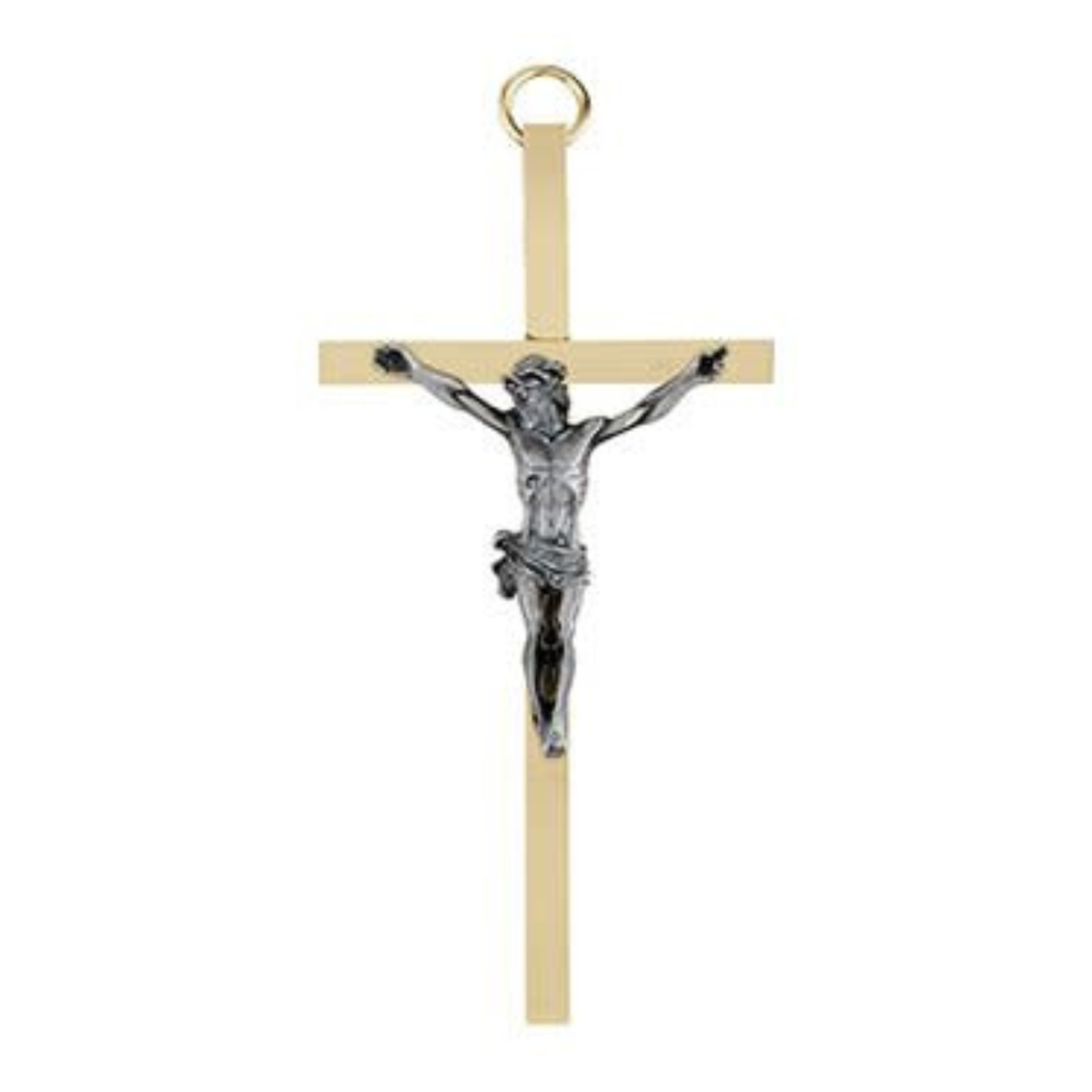 Mini Wall Crucifix Brass