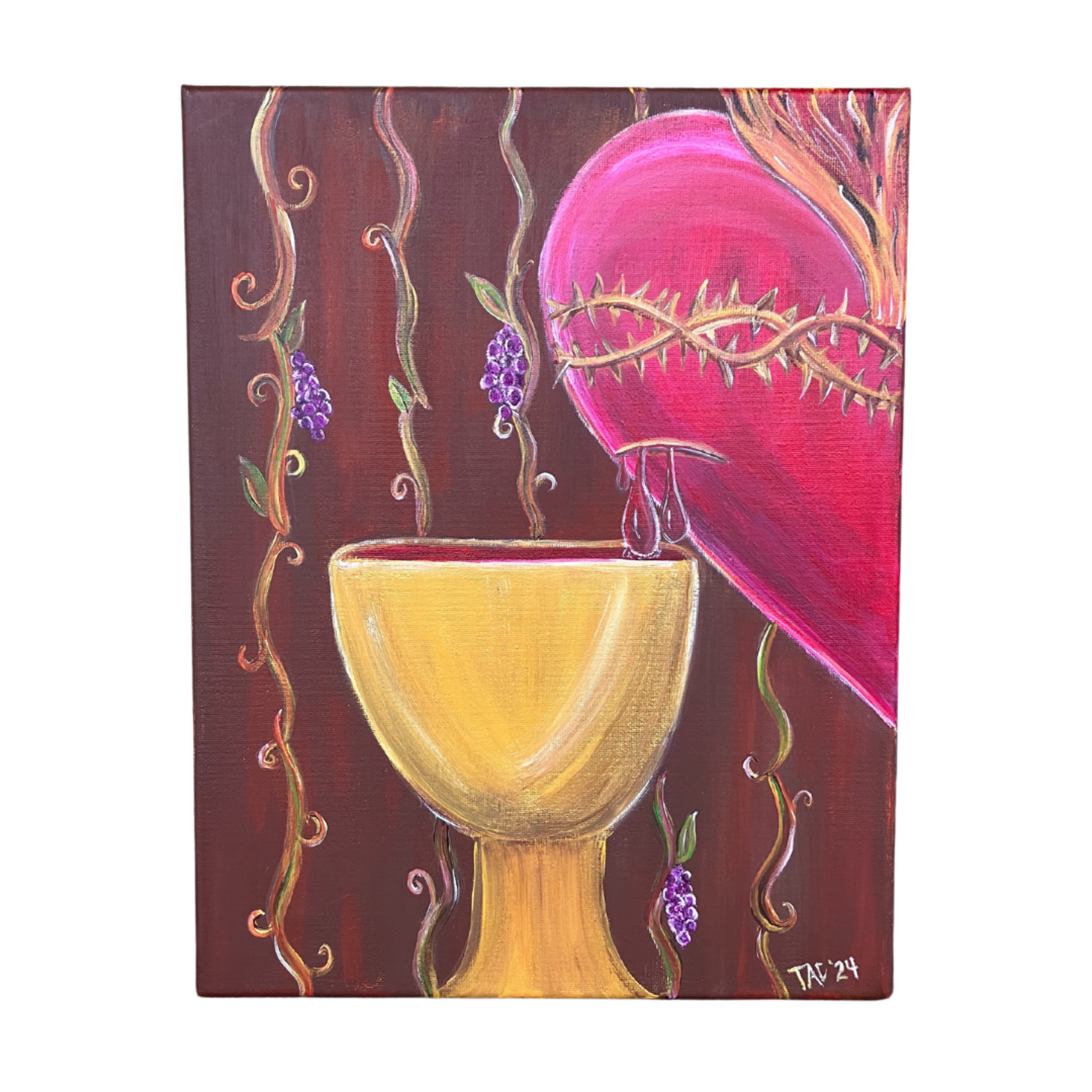 The Precious Blood Canvas Painting with Vines