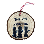 Round Wood Ornament Three Wise Men