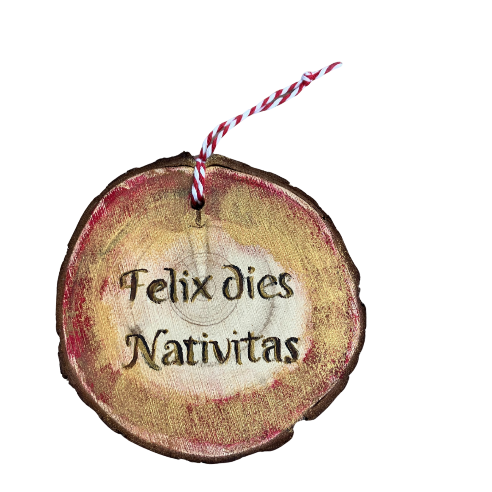 Round Wood Ornament Felix Dies Nativitas