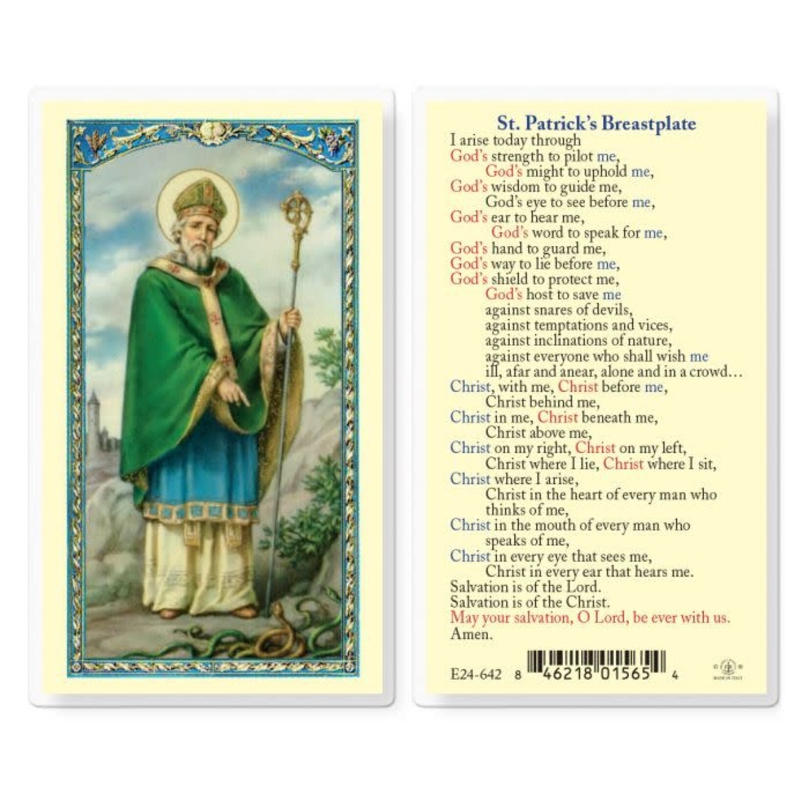 Prayer Card St Patrick Breastplate