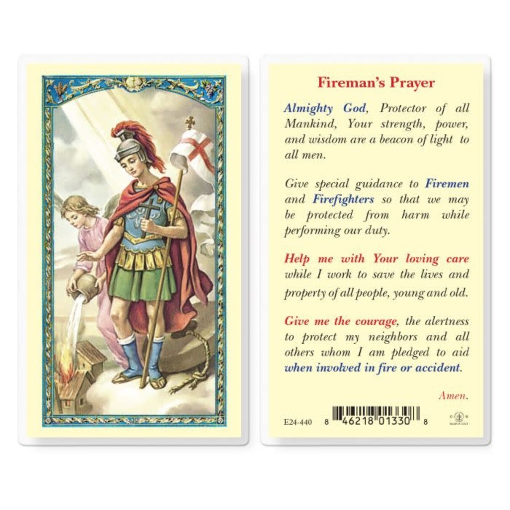 Prayer Card St Florian Fireman's Prayer