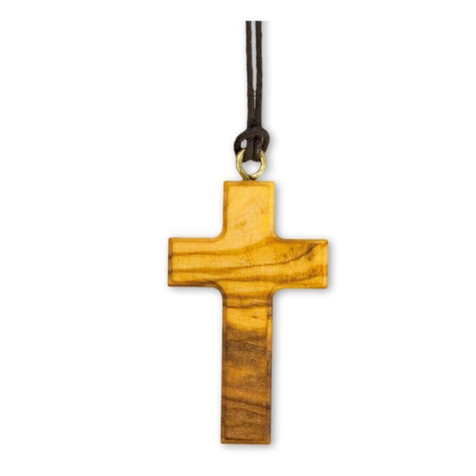 Olive Wood Cross Pendant on Cord