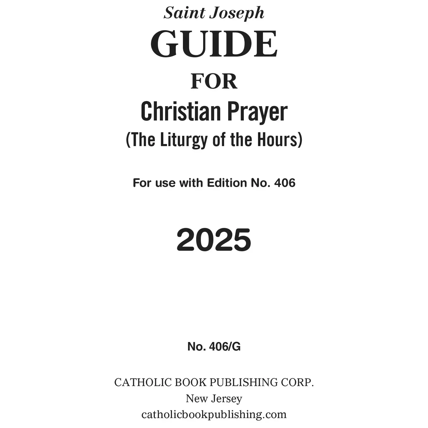 2025 Saint Joseph Guide for Christian Prayer