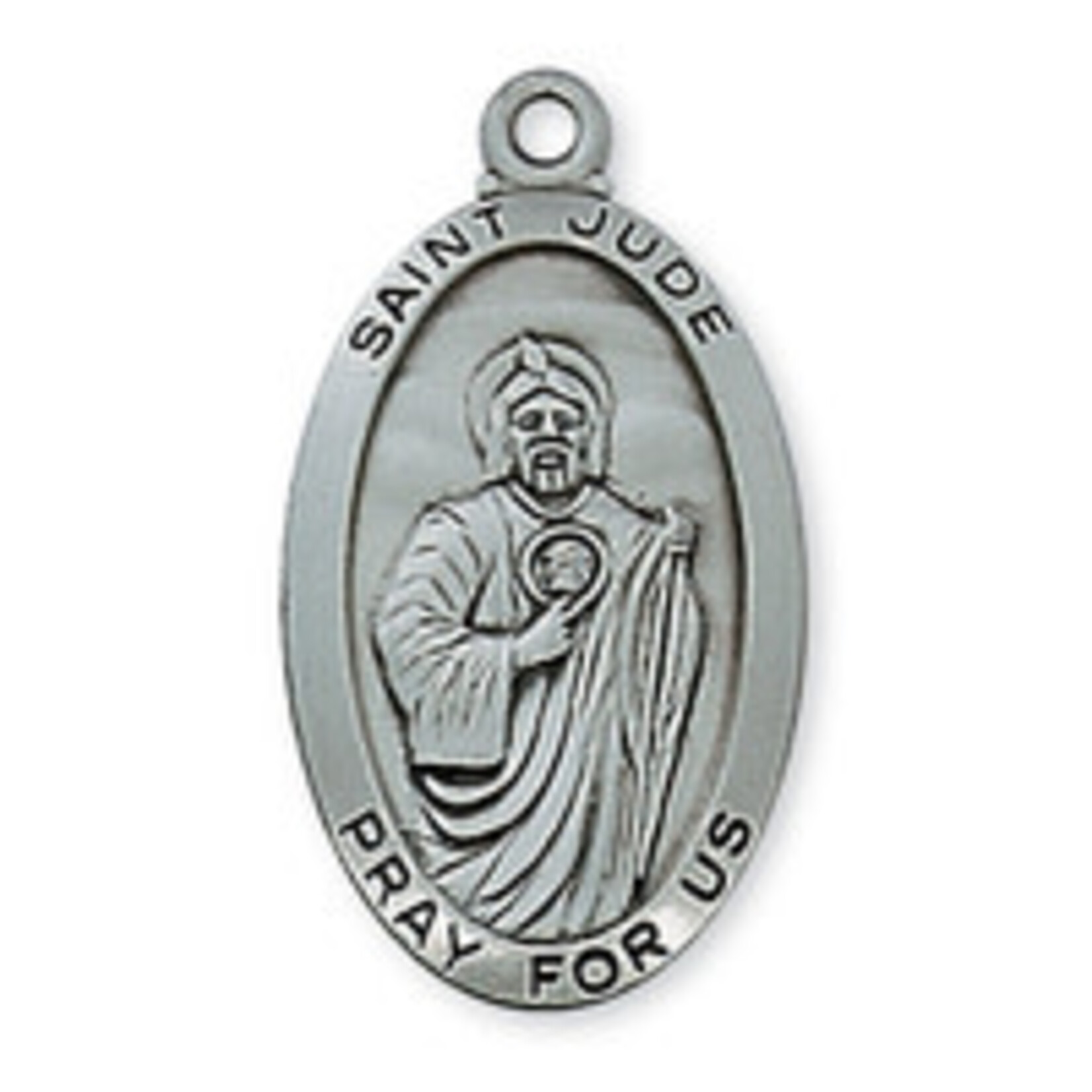 St Jude Large Sterling Oval L550JU