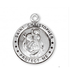 Sterling Saint Christopher Round Medal