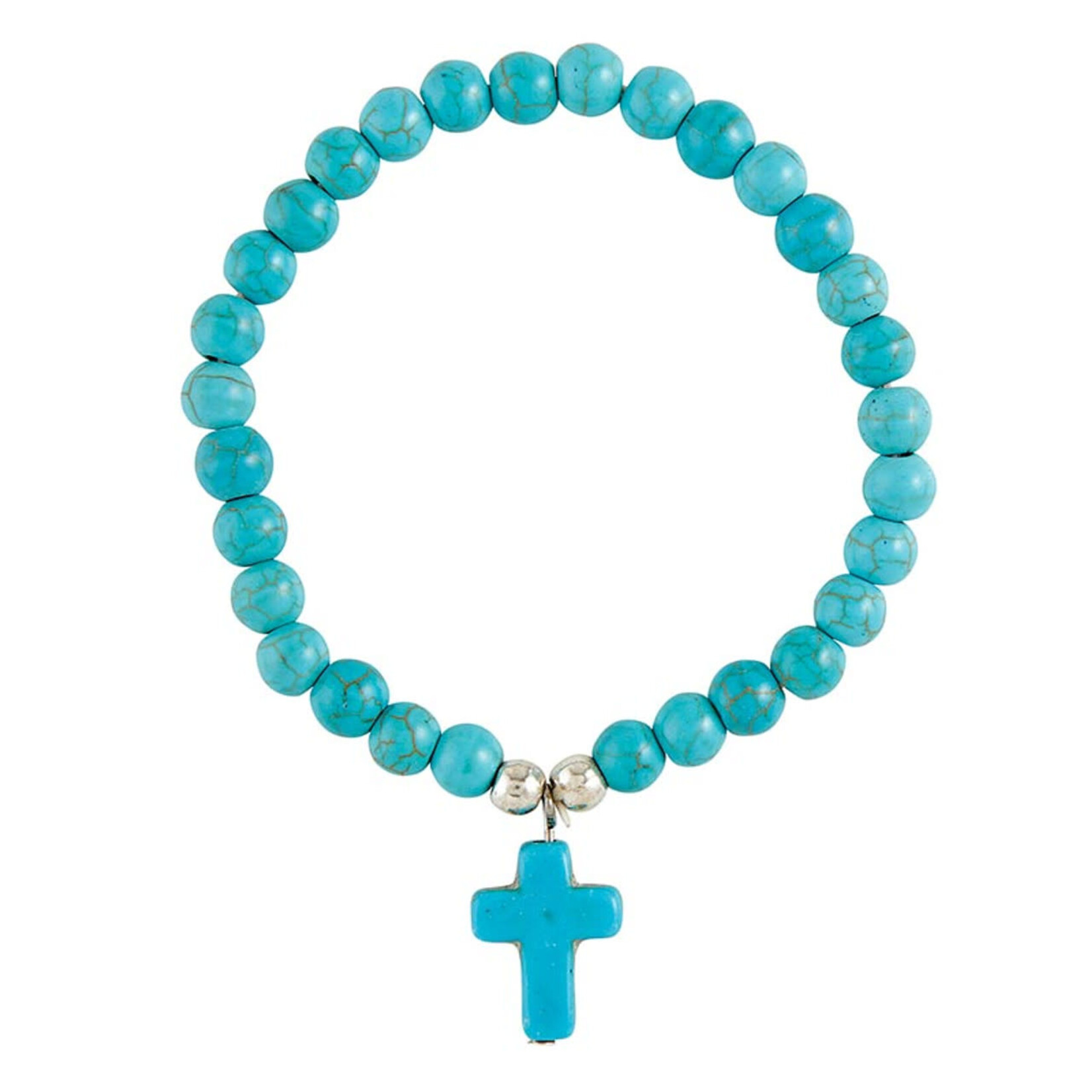 Kingdom Turquoise Stone Bead Stretch Bracelet