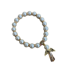 Pearl Bead Bracelet with Angel Charm